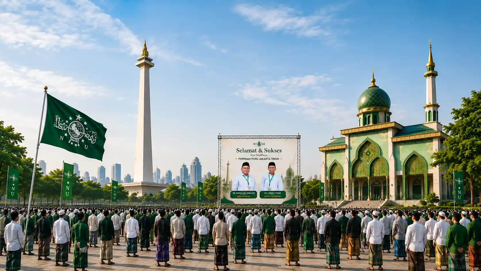 Kebersamaan pengurus dan warga PCNU Pengurus Cabang Kabupaten Bondowoso